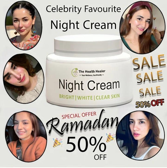 •	Night Cream for Acne, Dark Spots & Open Pores – Skin Brightening & Repair